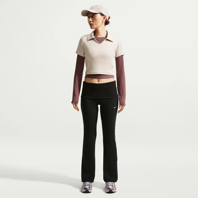 【NIKE 耐吉】短袖上衣 女 短版翻領衫 AS W NSW ESSNTL SS POLO CRP TO 米白 IO2730-236