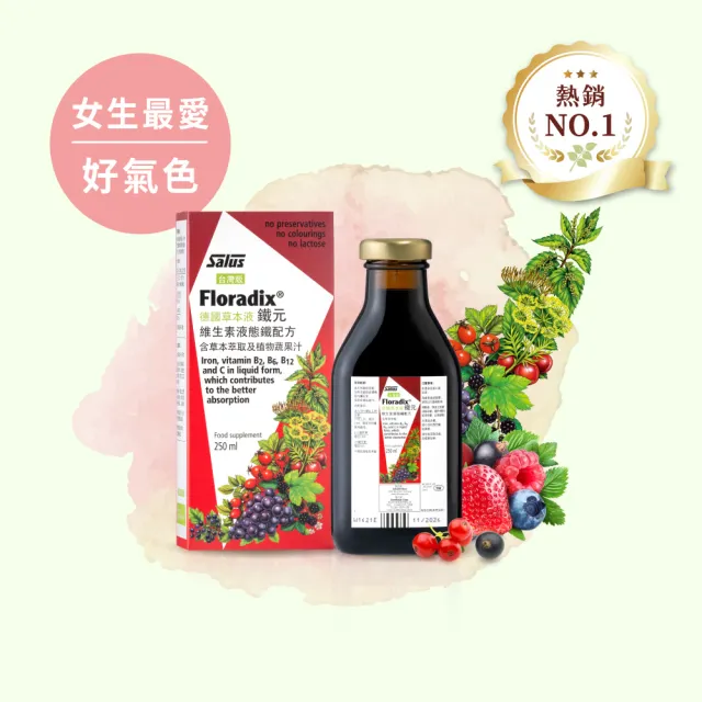 【歐洲屋】德國草本液-Floradix鐵元2入組(共500ml-植物液態鐵)