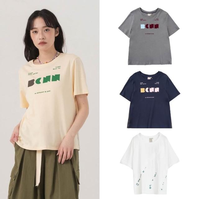 【gozo】MOMO獨家款★趣味設計純棉T恤(多款任選/短袖T恤/女裝/圓領/修身/顯瘦T恤/舒適上衣/)
