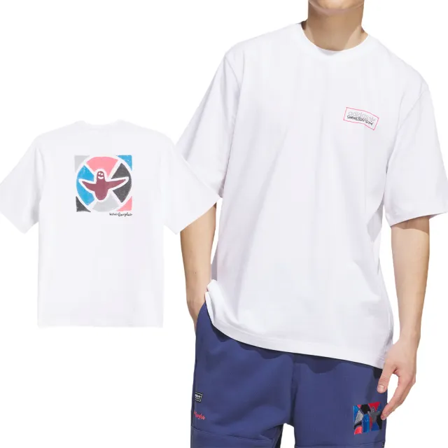 【adidas 愛迪達】Gonz Mod Tee 男款 女款 白色 印花 T恤 運動 休閒 短袖 KQ6272