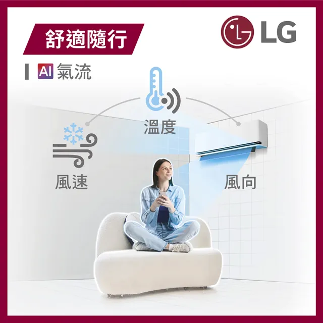 【LG 樂金】6-9坪極適2.0冷暖 WiFi雙迴轉冷暖變頻5.0kW分離式空調(LSU50DHST+LSN50IDHST)