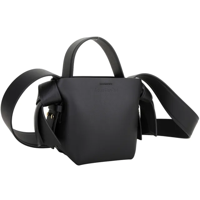 【Acne Studios】Musubi 迷你款 扭結牛皮手提 斜背包(黑色 北歐 小眾精品)