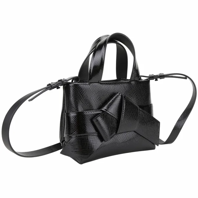 【Acne Studios】Musubi 壓紋牛皮 扭結手提 斜背包(黑色 北歐 小眾精品)
