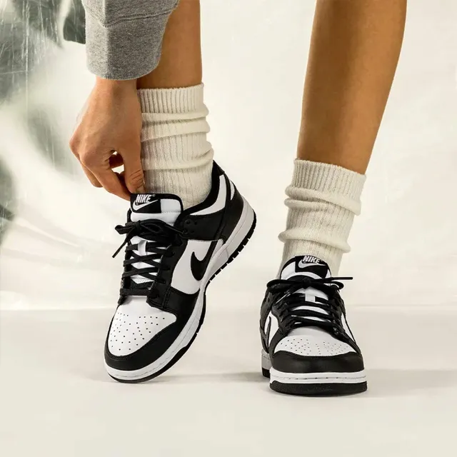 【NIKE 耐吉】Nike Dunk Low 黑白 GS 熊貓 大童 休閒鞋 CW1590-100 / IU7766-100