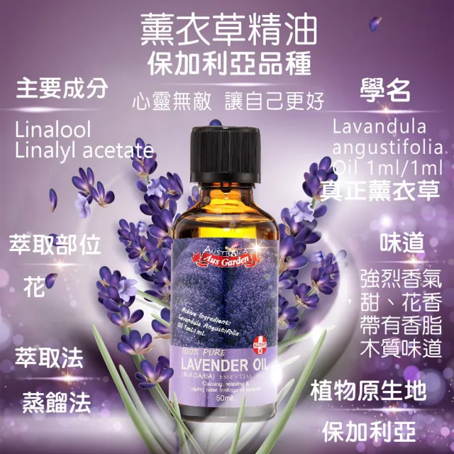 【Ausgarden 澳維花園】薰衣草精油『保加利亞』50mlX2+頂級分餾椰子油100ml(放鬆舒緩 居家SPA超值三件組)