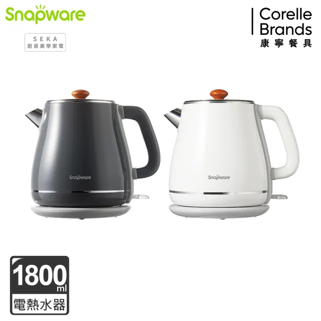 【CorelleBrands 康寧餐具】英式典雅316不鏽鋼雙層防燙電熱水壺1.8L