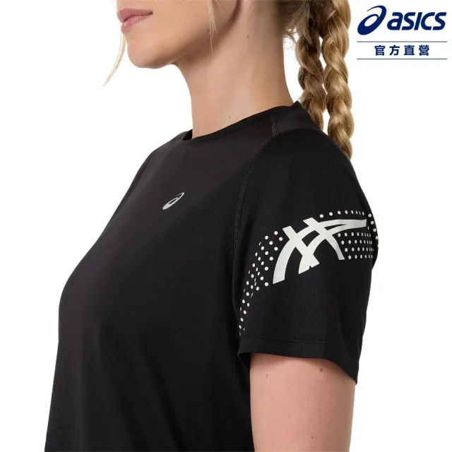 【asics 亞瑟士】ICON 短袖上衣 女款 海外版 跑步上衣 2012D363-001