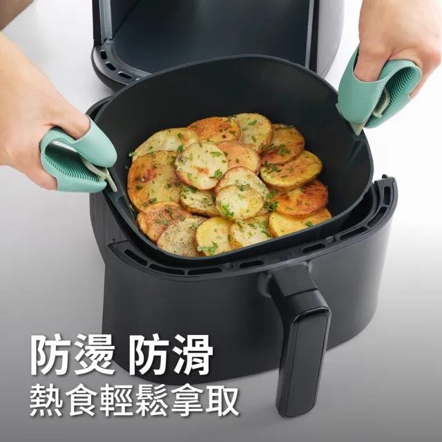 【LEKUE】西班牙 止滑矽膠隔熱手套一對 草綠 / 防燙 隔熱手指套 防滑指套