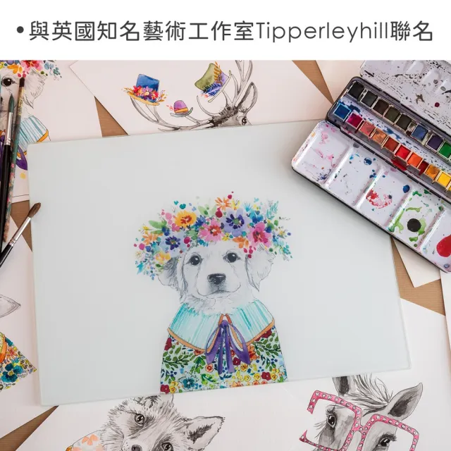【MIKASA】美國 Tipperleyhill長方砧板隔熱墊 花圈犬40cm / 鍋墊 耐熱墊 玻璃砧板