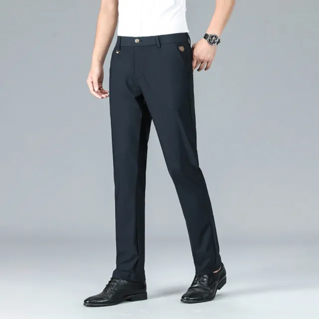 【巴黎精品】極速出貨 男商務彈力西裝褲修身西裝褲直筒機能免燙(男長褲休閒父親節禮物3色a1ff11)