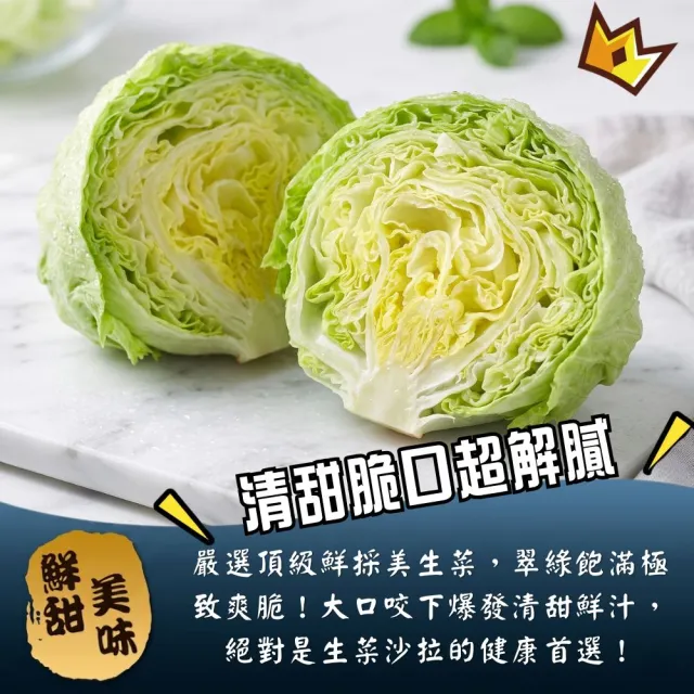 【鮮菓大王】進口特A級美生菜*5顆 特大 (300g-600g±10%/顆) 冷鏈直送 蔬食生活 新鮮進口