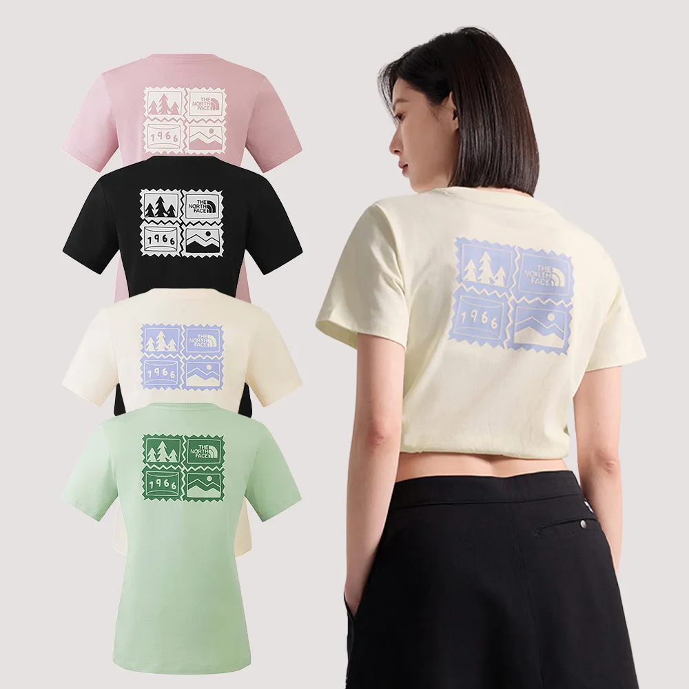 【The North Face】女款純棉郵票印花短袖T恤 (多色可選)