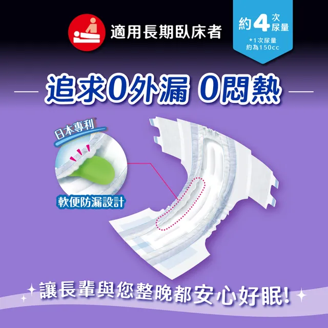 【來復易】尿片/黏貼型/成人紙尿褲3箱組(柔適安心270片/整夜一片就安心198片/超安心120片/極緻防漏42-60片)