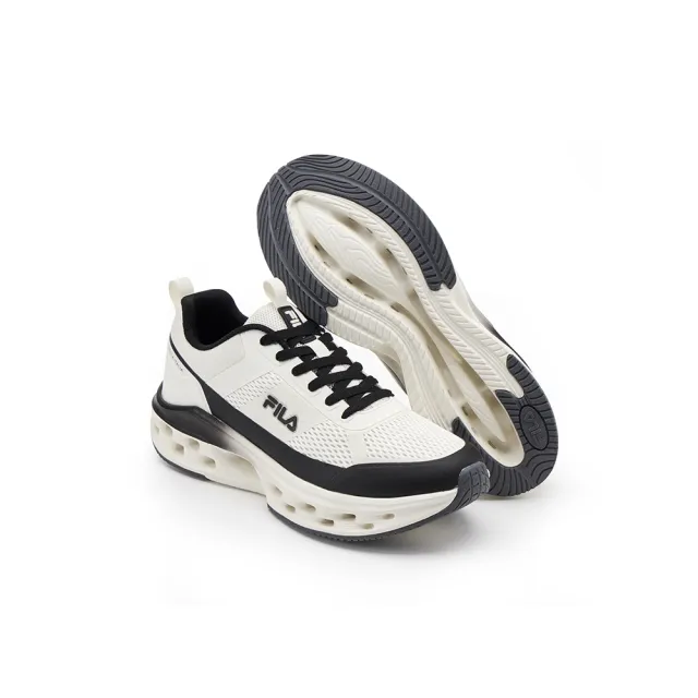 【FILA】男慢跑鞋-米/黑(1-J525A-100)