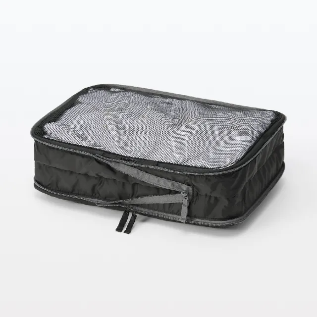 【MUJI 無印良品】再生聚酯纖維分類收納袋.壓縮型/M 約26×40×10 cm