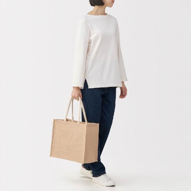 【MUJI 無印良品】黃麻購物袋原色A4