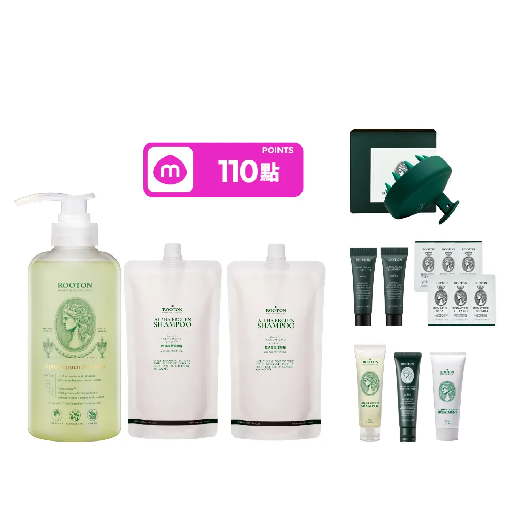 【ROOTON】官方直營 甦活植萃洗髮超值組-洗髮精500ml+洗髮精補充包500mlx2入