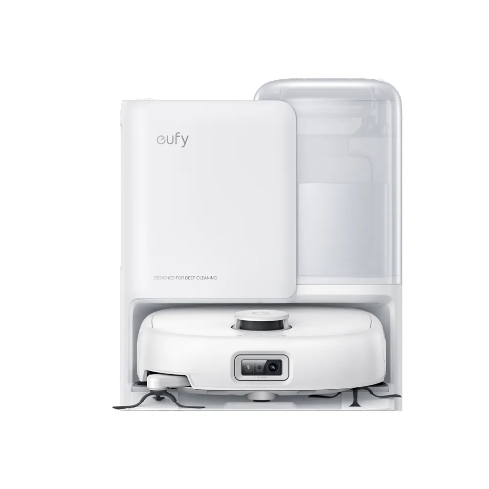 【eufy】潔淨清潔組 Omni E25 自清潔掃拖一體全能機器人-白(活水洗地/零纏繞伸縮滾刷/20000PA大吸力)
