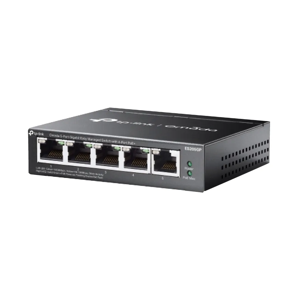 【TP-Link】Omada 5埠 Gigabit 簡易管理型交換器 隨插即用 含4埠 PoE+(ES205GP)