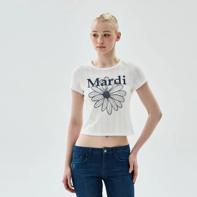 【MARDI MERCREDI】印花短TEE 經典小雛菊 鏤空刺繡 修身 SLIM FIT TOP EYELET FLOWERMARDI