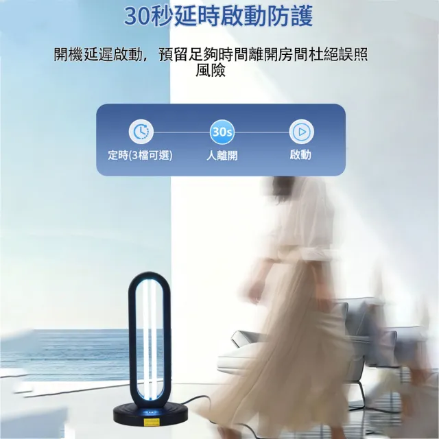 凱琦家居 台式紫外線消毒燈 紫外線殺菌燈 38w 遙控三檔定時 UV燈 臭氧款