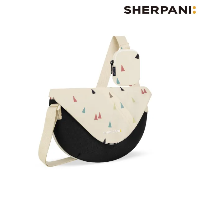 【Sherpani】雙11 RFID 防潑水多功能郵差包 26I Milli 2L｜印花米-黑 (RFID屏蔽 撥水 附零錢包)