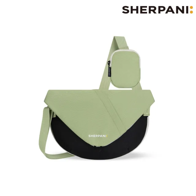 【Sherpani】雙11 RFID 防潑水多功能郵差包 26I Milli 2L｜草綠-黑 (RFID屏蔽 撥水 附零錢包)