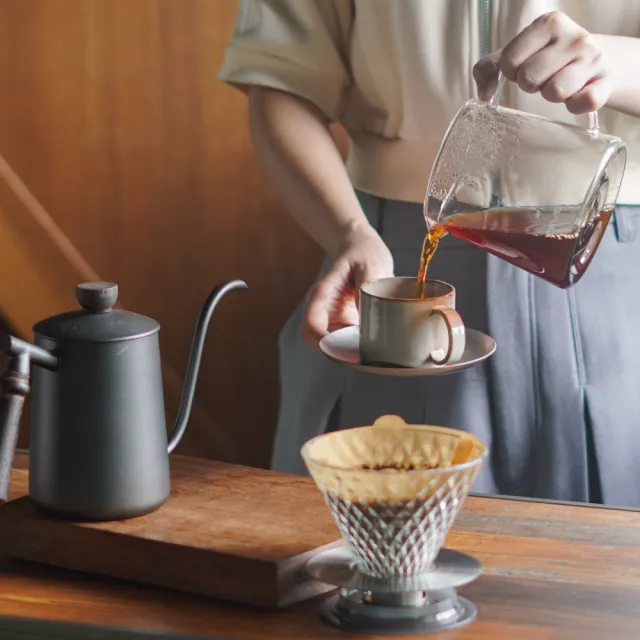 【Driver】典雅手沖咖啡濾杯壺組(手沖壺 咖啡壺 咖啡濾杯 耐熱玻璃壺 咖啡器具 送禮推薦 咖啡禮盒)