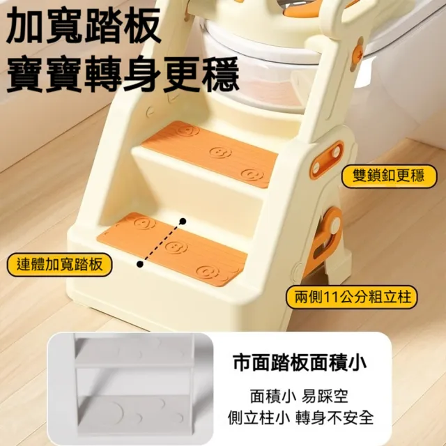 【話童】兒童階梯馬桶凳 兒童坐便器 階梯凳 馬桶坐墊 寶寶便盆 PU軟墊 A字鎖扣 加固階梯四角搭扣