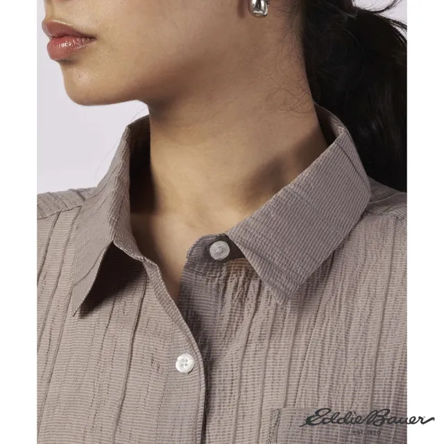 【Eddie Bauer】JAPAN EDITION 女性輕量透膚上衣 裸灰 E-5WSA-1819