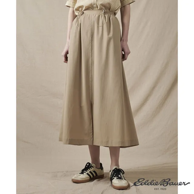 【Eddie Bauer】JAPAN EDITION 女性休閒抽繩長裙 淺咖 E-5SKA-1810