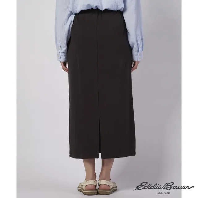 【Eddie Bauer】JAPAN EDITION 女性螺紋窄版長裙 黑色 E-5SKA-1811