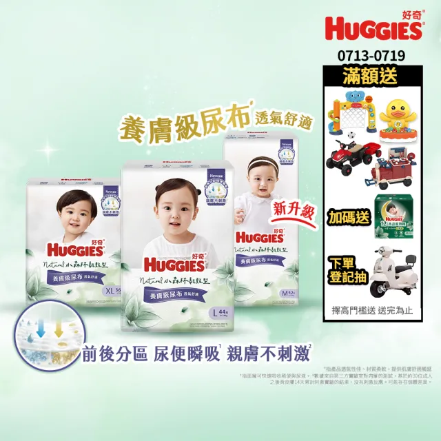 【HUGGIES 好奇】小森林黏貼型 M-XL(黏貼型紙尿褲/尿布/箱)