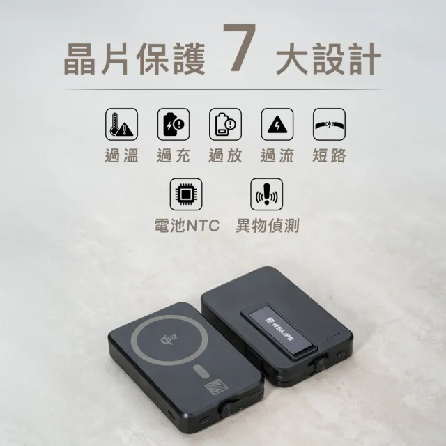 【WEILIFE】Rush Cubie Qi2 10000mAh 15W磁吸無線充行動電源(MagSafe/自帶線/隱藏式支架/可上飛機)