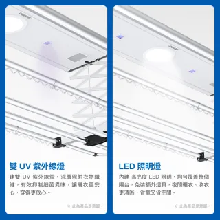 【CAESAR 凱撒衛浴】旗艦 Pro 款 珍珠白電動曬衣機 RC013 (含基本安裝 / 遙控升降 / 四桿伸縮)