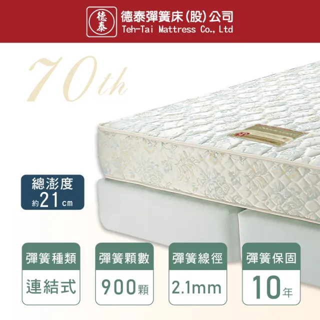 【德泰】歐蒂斯系列 連結式硬式900 彈簧床墊-雙大6尺