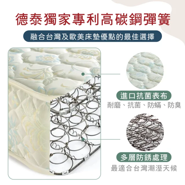 【德泰】歐蒂斯系列 連結式硬式900 彈簧床墊-特大7尺