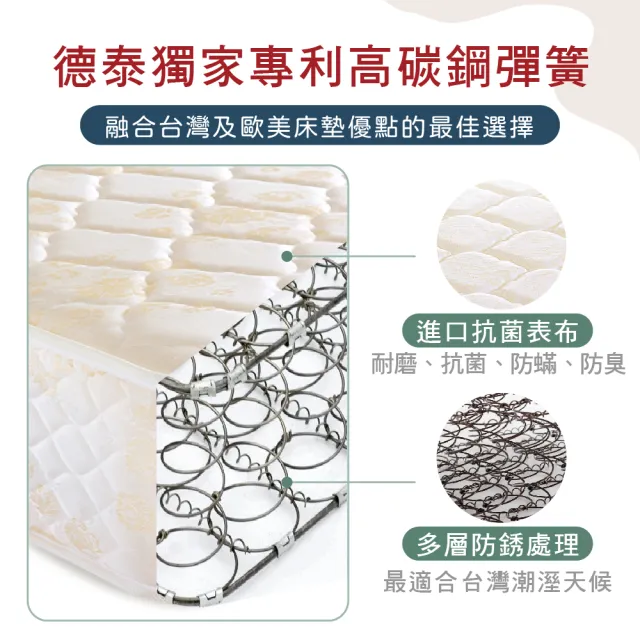 【德泰】歐蒂斯系列 頂級釋壓飯店款 彈簧床墊-雙人5尺