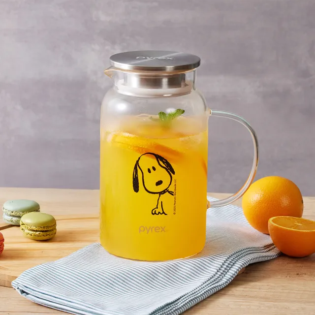 【CorelleBrands 康寧餐具】SNOOPY黑白復刻耐熱玻璃壺1450ml(兩款任選)