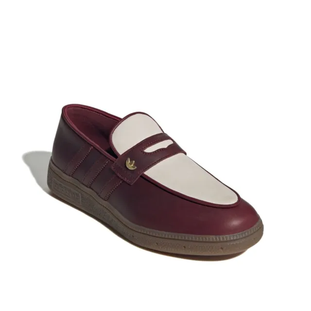 【adidas 愛迪達】W Handball Spezial 復古皮革樂福德訓鞋 微醺酒紅 懶人鞋 皮鞋 女鞋 LA6440