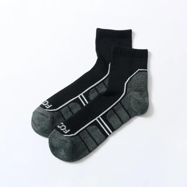 【FOOTER】流線型氣墊減壓科技襪-局部厚(T102-黑)