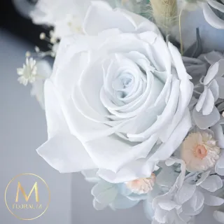 【Floral M】Silver Grey 高級灰質感花園永生花禮(乾燥花/永生花/情人節花禮/生日禮物/開幕花禮/居家擺飾)