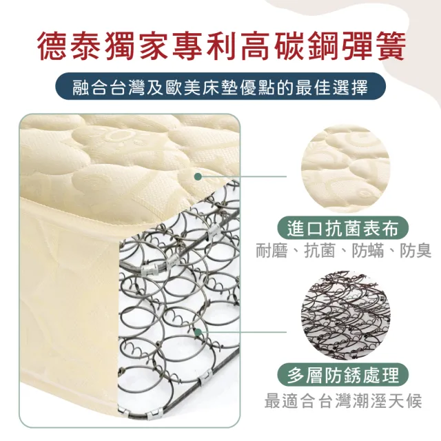【德泰】歐蒂斯系列 優活 連結式硬式彈簧床墊-單人3.5尺