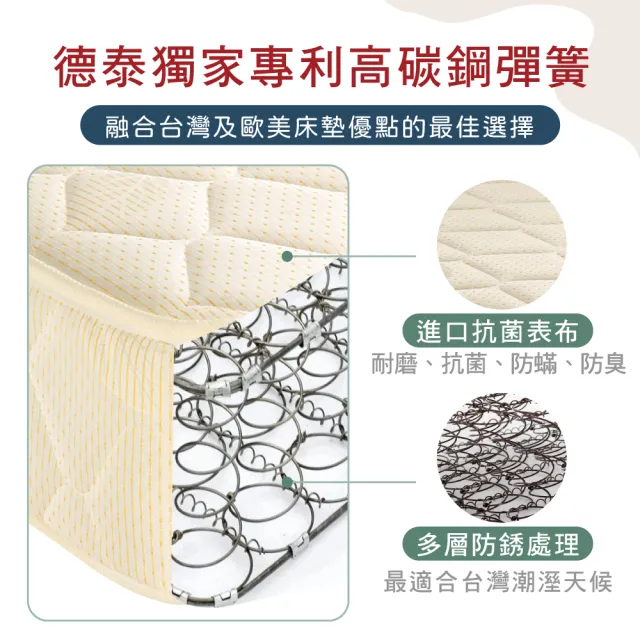 【德泰】歐蒂斯系列 連結式硬式620 彈簧床墊-單人加大3.5尺(送保潔墊)
