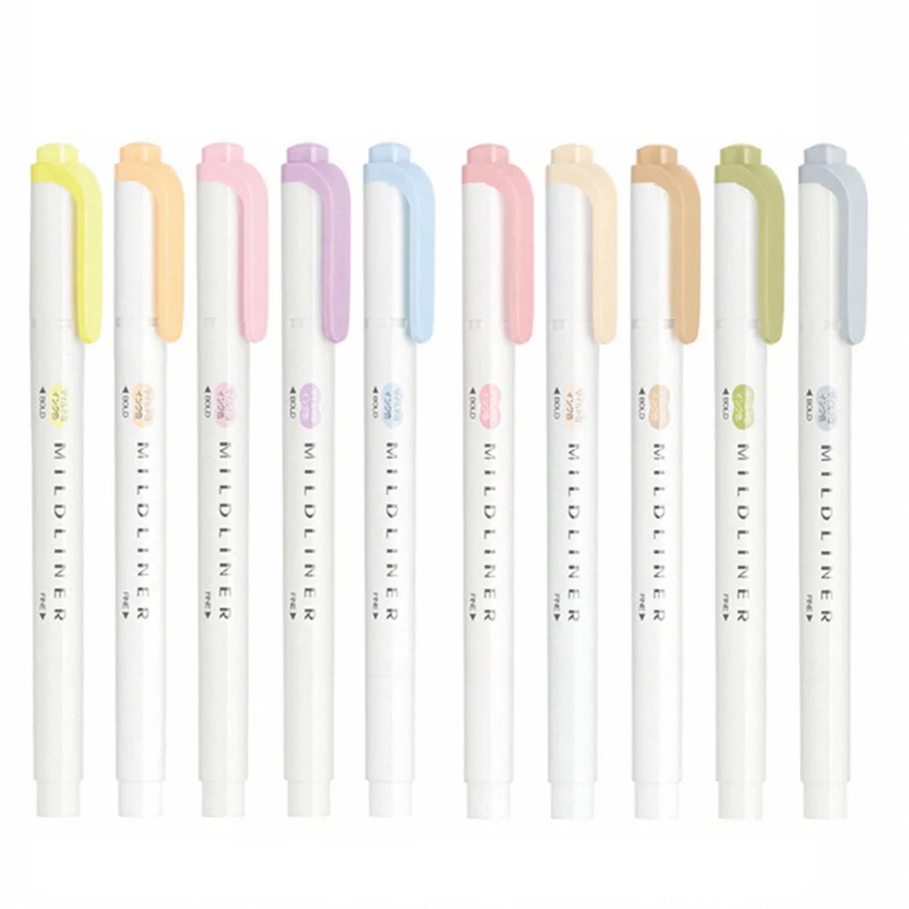 【ZEBRA 斑馬牌】MILDLINER 新色系雙頭螢光筆五色組