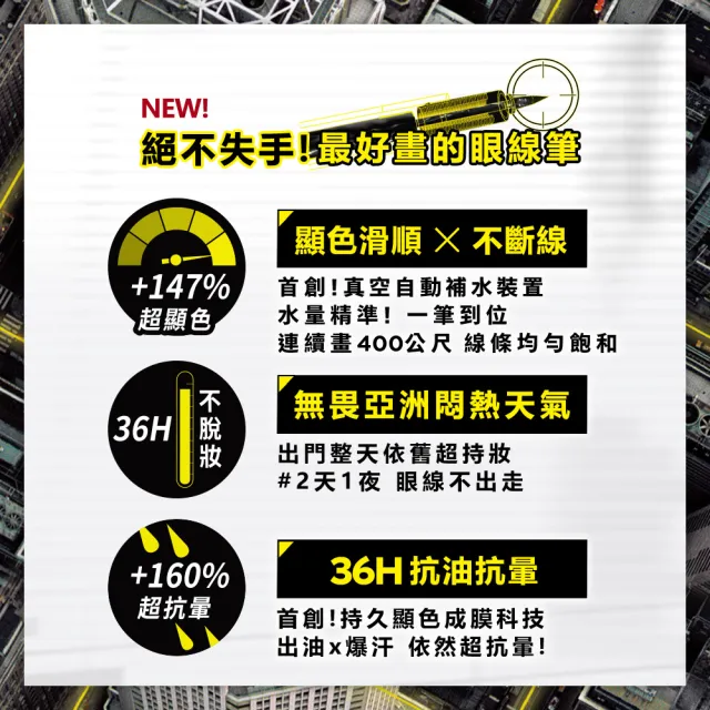 【MAYBELLINE 媚比琳】36H極限持久激細抗暈眼線液 0.4g_任選3入組#小黑霸