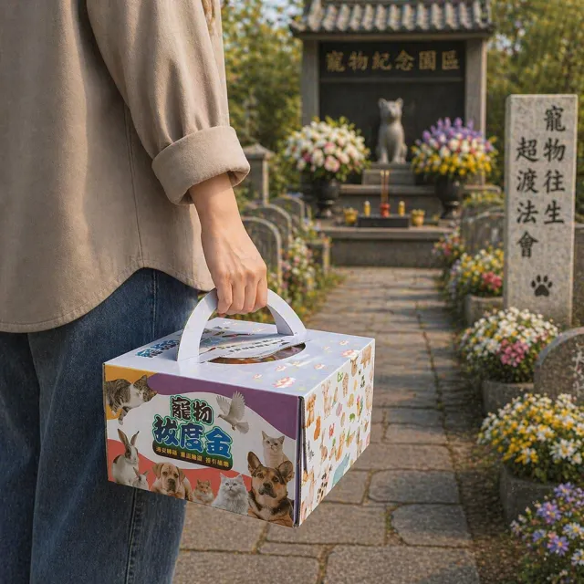 【MAN TING XIANG 滿庭香】願愛寵安息超度金大組合 附精緻提盒超豐富金紙HJF001(毛孩往生/頭七法會/紙紮)