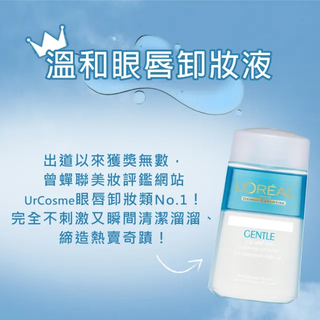 【L’OREAL Paris 巴黎萊雅】限時5折 溫和眼唇卸妝液125ml_8入組