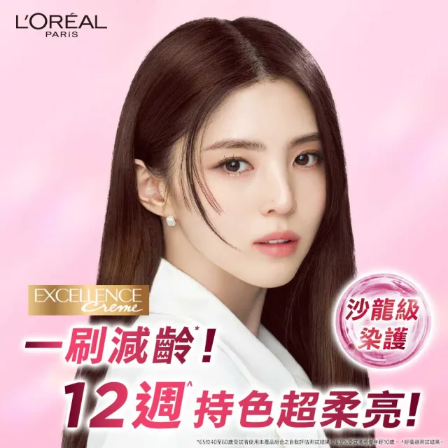 【L’OREAL Paris 巴黎萊雅】限時5折 優媚霜三重護髮染髮霜x4入組-韓韶禧PICK/沙龍級染護