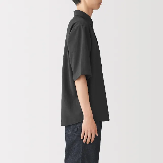 【MUJI 無印良品】男透氣五分袖襯衫(墨灰/深藍/深棕)